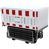 SET | with 20 panel fence | and 21 base plates | on twin pallet | without lamp adapter | with red/white foil, type RA2/B | type of barrier NOX LIGHT white